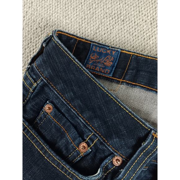 Lucky Brand by Gene Montesano Lola Boot Jeans Womens 12 32X29 Dark Wash USA Made - Picture 7 of 14